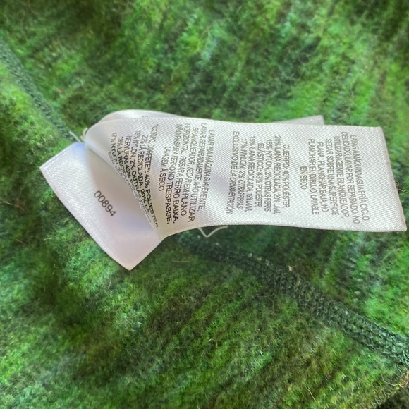 Mountain Hardwear Wool poly stretch full zip jacket sweater dark pine green S M - Picture 11 of 13